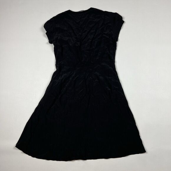 COMPTOIR DES COTONNIERS Dress Button Down V-Neck Black Classic Staple US XS - Picture 9 of 9